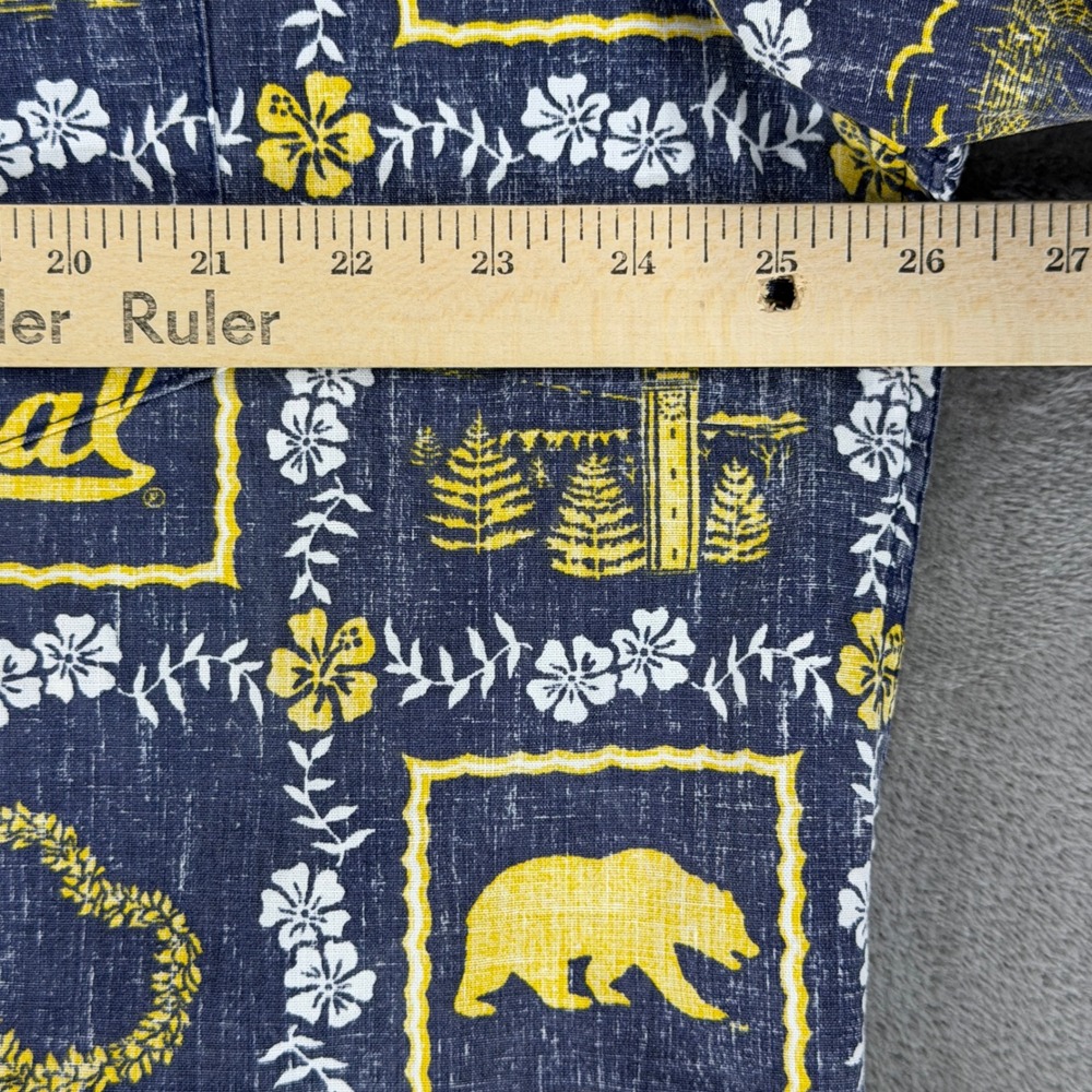 Reyn Spooner Cal Berkeley Bears Hawaiian Shirt Men XL Navy Blue University Aloha - Picture 6 of 9